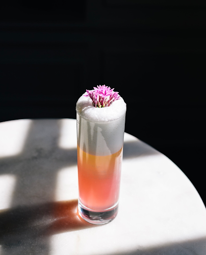 Close-up shot of a gin cocktail made with Dread River gin, showcasing the clarity and elegance.